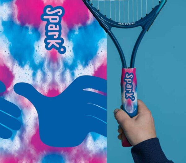 We are spark. Tennis Racquet guide grips for kids - pink